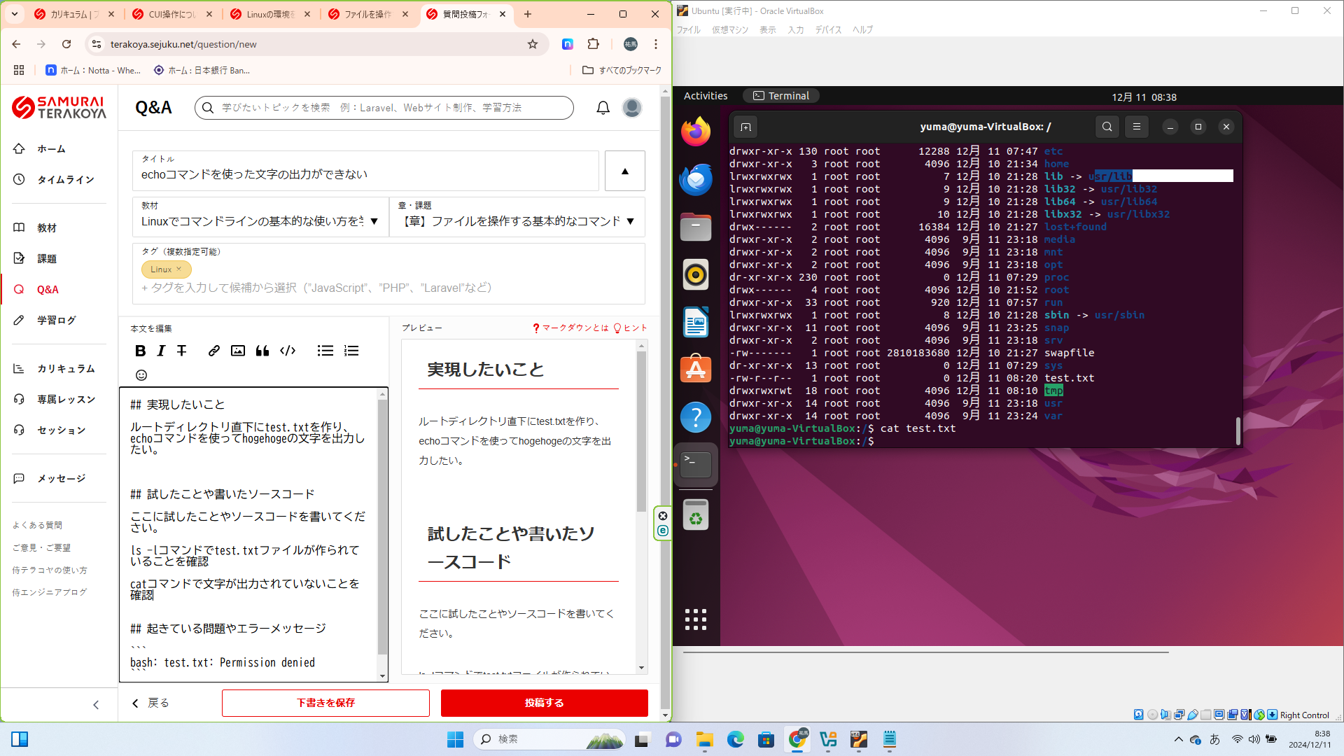 echoコマンドを使った文字の出力ができない | プログラミング学習サイト【侍テラコヤ】